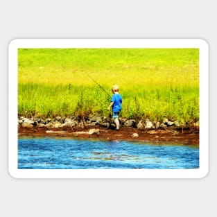 Young Fisherman Sticker